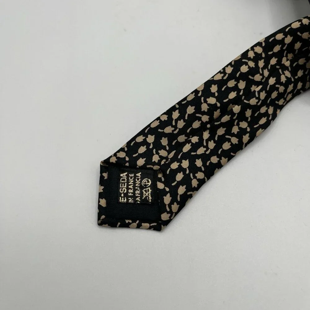 Vintage Yves Dorsey Paris 100% Silk Tulip Tie Made In France Business Designer